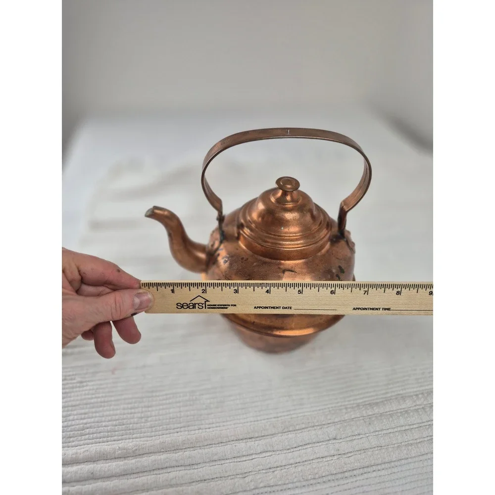 Vintage Volund‎ Copper Teapot Kettle Antique Style Patina Gooseneck Spout